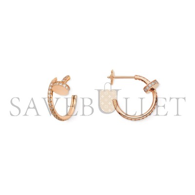 CARTIER JUSTE UN CLOU HOOP EARRINGS SMALL MODEL PAVED REF. B8301429